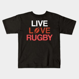 LIVE LOVE RUGBY - MINIMALIST Kids T-Shirt